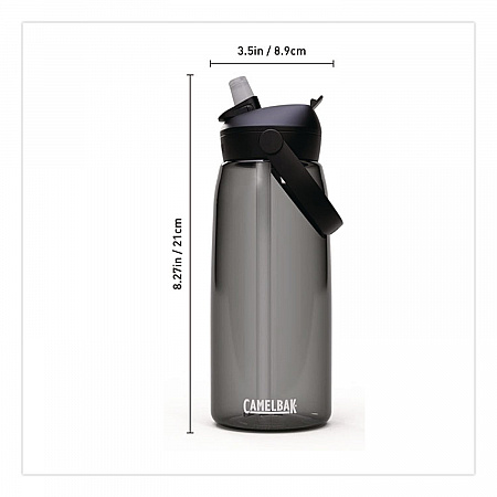 Thrive FlipStraw Plastic Water Bottle, 32 oz, Charcoal (2852001001)