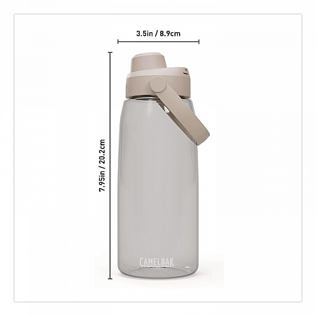 Thrive FlipStraw Plastic Water Bottle, 32 oz, Clear (2852102001)