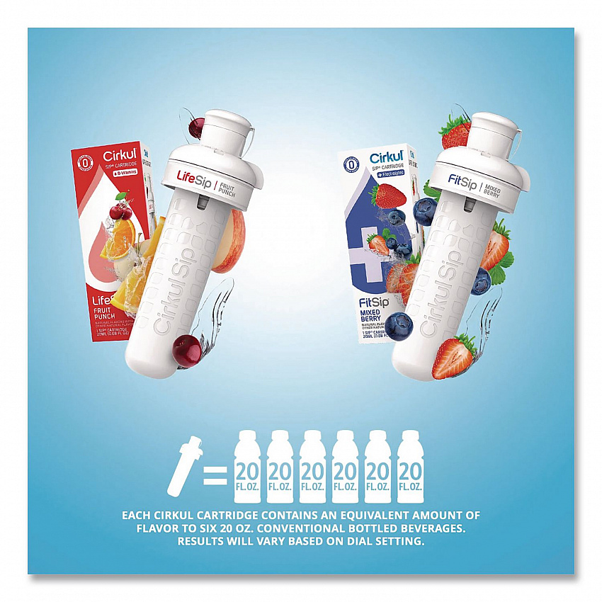 Flavor Water Bottle Kit, 22 oz, White (850021373382)