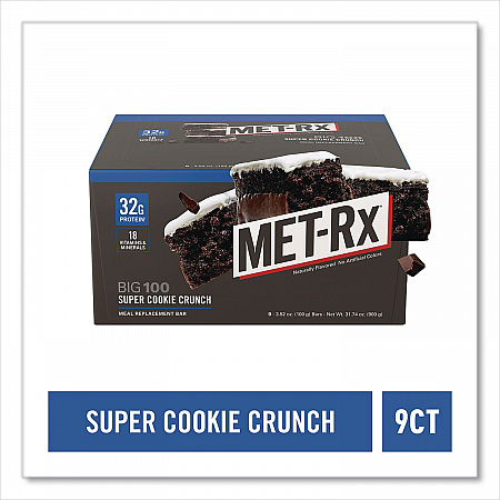 Big 100 Gluten Free Super Cookie Crunch Protein Bar, 3.52 oz, Individually Wrapped, 9/Box (24306984)