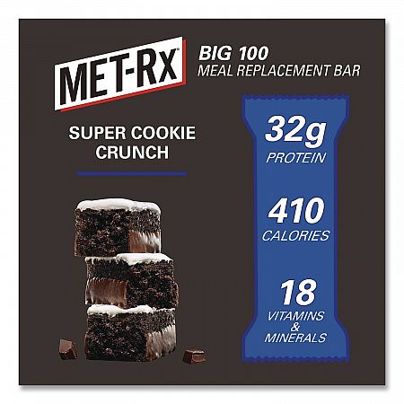 Big 100 Gluten Free Super Cookie Crunch Protein Bar, 3.52 oz, Individually Wrapped, 9/Box (24306984)