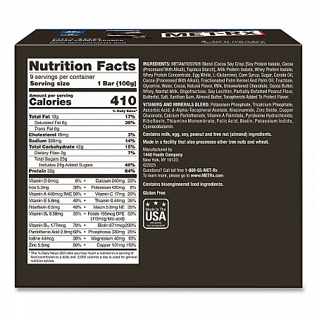 Big 100 Gluten Free Super Cookie Crunch Protein Bar, 3.52 oz, Individually Wrapped, 9/Box (24306984)