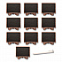 Mini Chalkboards, Black Surface, Brown Frame, 2.9 x 3.9, 10/Pack (MINICHLK)