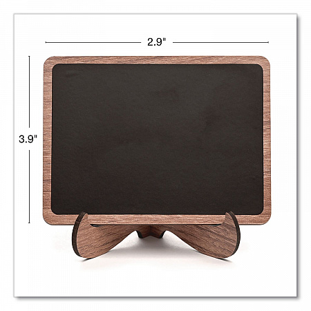 Mini Chalkboards, Black Surface, Brown Frame, 2.9 x 3.9, 10/Pack (MINICHLK)