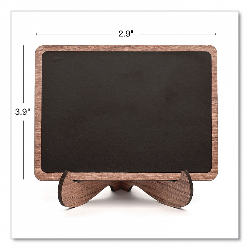 Mini Chalkboards, Black Surface, Brown Frame, 2.9 x 3.9, 10/Pack (MINICHLK)