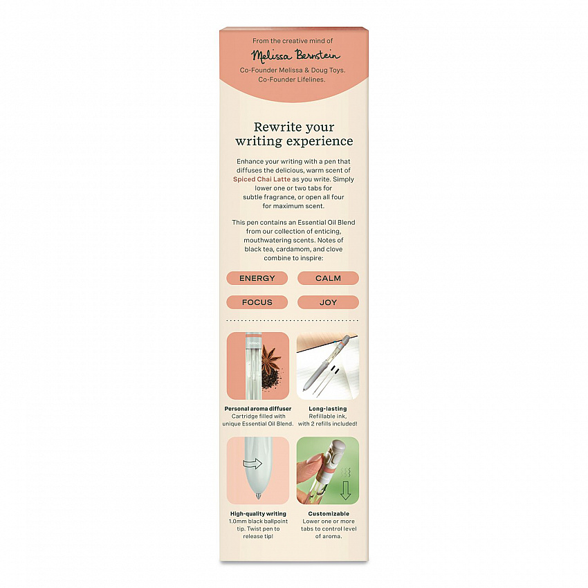 Essential Oil Blends Pen Diffuser, Spiced Chai Latte Scent, White (LL123121)