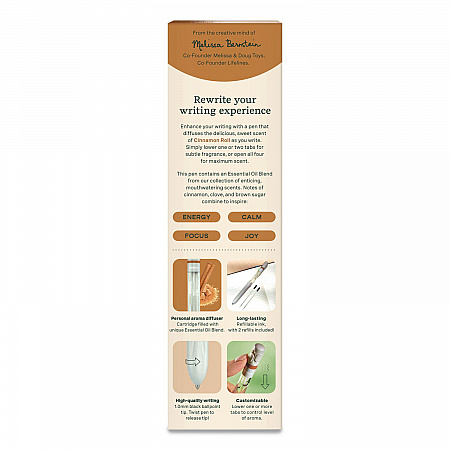 Essential Oil Blends Pen Diffuser, Cinnamon Roll Scent, White (LL123122)