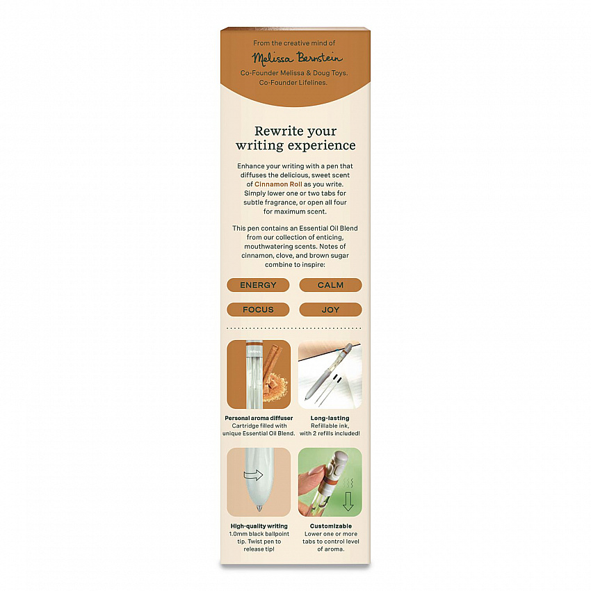 Essential Oil Blends Pen Diffuser, Cinnamon Roll Scent, White (LL123122)