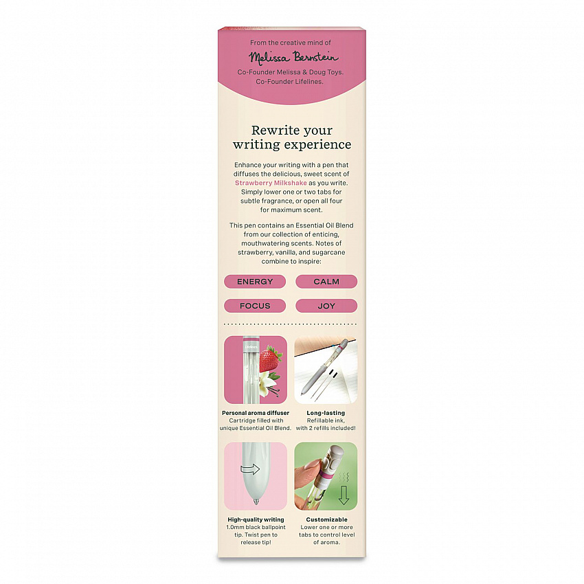 Essential Oil Blends Pen Diffuser, Strawberry Milkshake Scent, White (LL123123)
