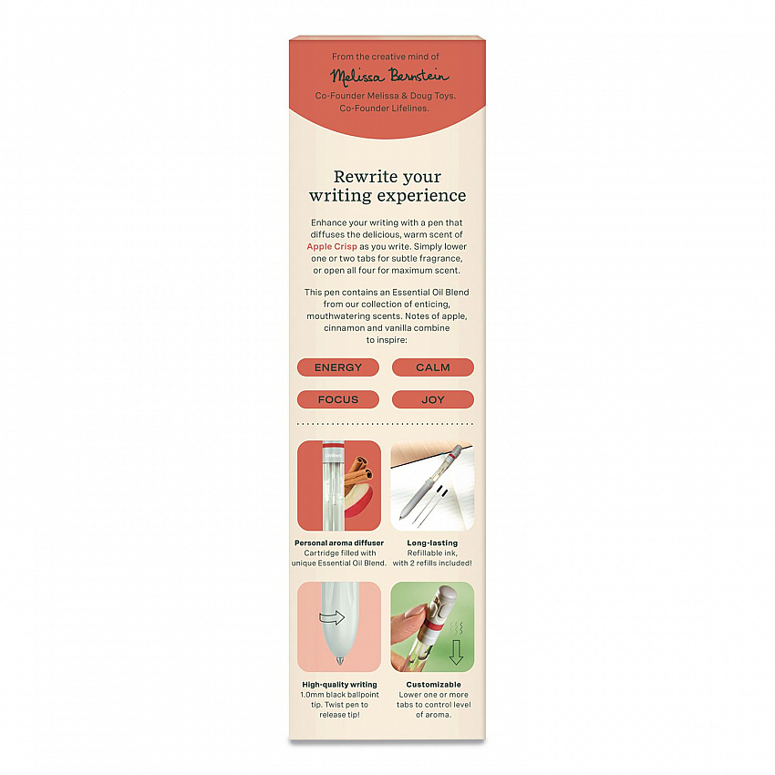 Essential Oil Blends Pen Diffuser, Apple Crisp Scent, White (LL123125)