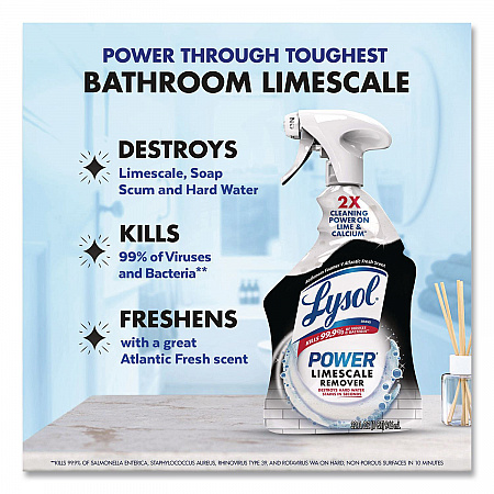Power Limescale Remover, Atlantic Fresh Scent, 32 oz Trigger Spray Bottle, 12/Carton (95816CT)