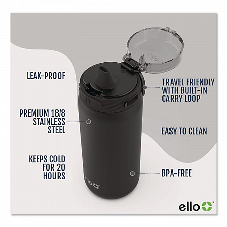 Cooper Stainless Steel Vacuum Insulated Water Bottle, 32 oz, Black (48909994006)