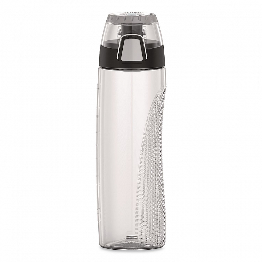 Tritan Plastic Hydration Water Bottle with Meter, 24 oz, Clear (THRHP4100CL6)