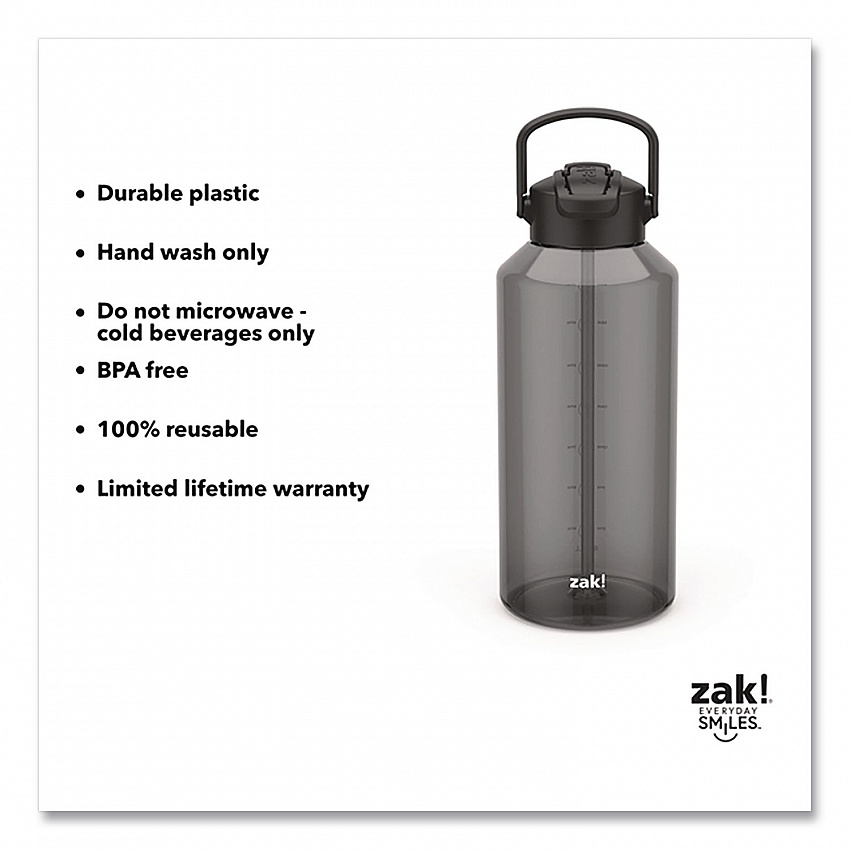 Liberty Plastic Water Bottle, 64 oz, Ebony (0015X270)
