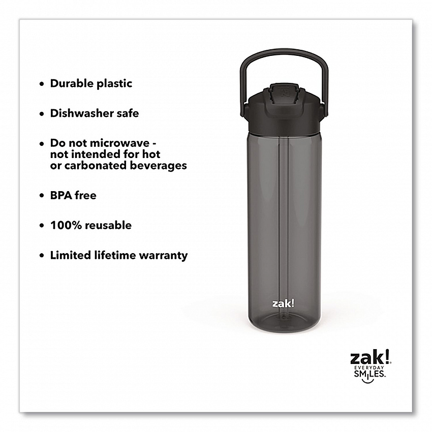 Liberty Plastic Water Bottle, 24 oz, Ebony (0015X280)