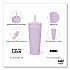 Cora Stainless Steel Double Wall Insulated Tumbler, 24 oz, Lavender (2598W620)