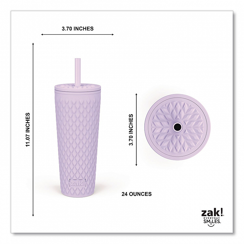 Cora Stainless Steel Double Wall Insulated Tumbler, 24 oz, Lavender (2598W620)