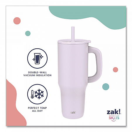 Sutton Stainless Steel Double Wall Insulated Tumbler. 40 oz, Smoky Lilac (001001610)