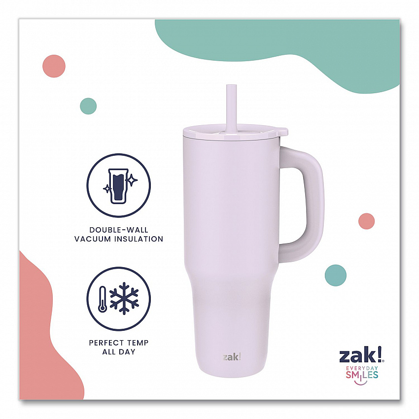 Sutton Stainless Steel Double Wall Insulated Tumbler. 40 oz, Smoky Lilac (001001610)