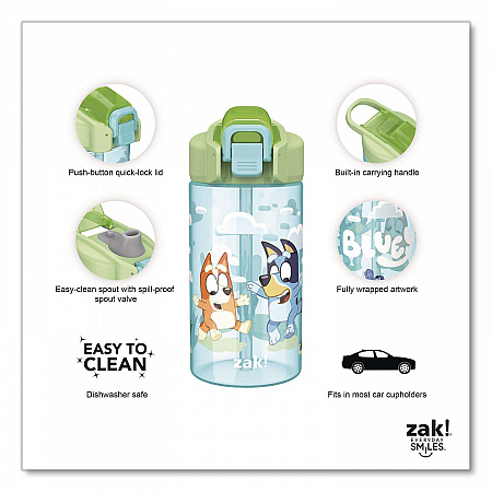 Jubilee Plastic Water Bottle, Bluey, 16 oz, Blue/Green (001000273)