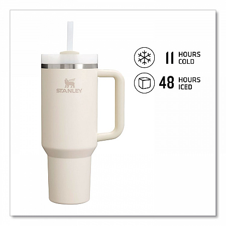 Quencher H2.0 Flowstate Stainless Steel Double Wall Insulated Tumbler, 40 oz, Cream (1013230003)
