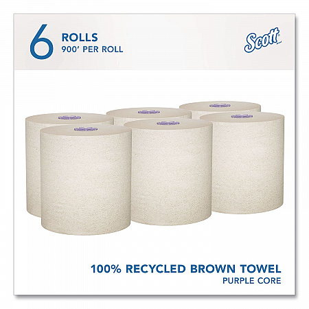 100% Recycled Hard Roll Paper Towels, 1-Ply, 8