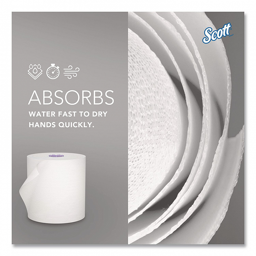 100% Recycled Hard Roll Paper Towels, 1-Ply, 8" x 700 ft, White, 6/Carton (58423CT)