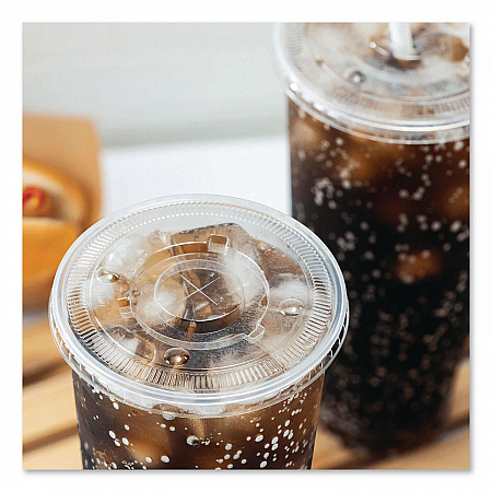 PET Lids, Fits 42 oz Stadium Cup, Clear, 600/Carton (CKCL117)