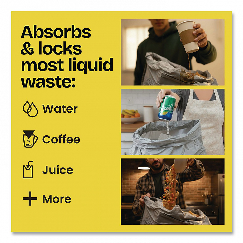 ForceFlex MaxStrength Tall Kitchen Drawstring Trash Bags, 13 gal, Lemon Sunshine Scent, 23.47 x 25.38, Gray, 90/Carton (22641CT)