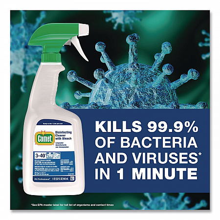 Disinfecting Cleaner with Bleach, Unscented, 32 oz Spray Bottle (30314)