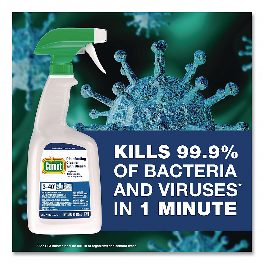 Disinfecting Cleaner with Bleach, Unscented, 32 oz Spray Bottle (30314)