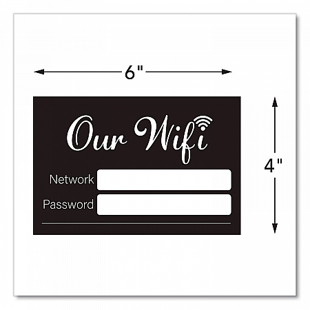Wi-Fi Password Indoor Sign, 6 x 4, Black/White (098646)