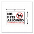 No Pets Allowed Except Service Animals Sign Decal, 6 x 4, Black/Red Graphics (098634)