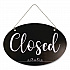 Open/Close Spa Style Indoor Sign, 12 x 8, Black/White (098642)