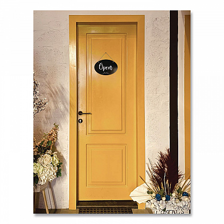 Open/Close Spa Style Indoor Sign, 12 x 8, Black/White (098642)