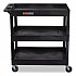 Tuffy XL Three-Shelf Utility Cart with Tub Shelves, Plastic, 300 lb Capacity, 35
