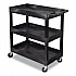 Tuffy XL Three-Shelf Utility Cart with Tub Shelves, Plastic, 300 lb Capacity, 35