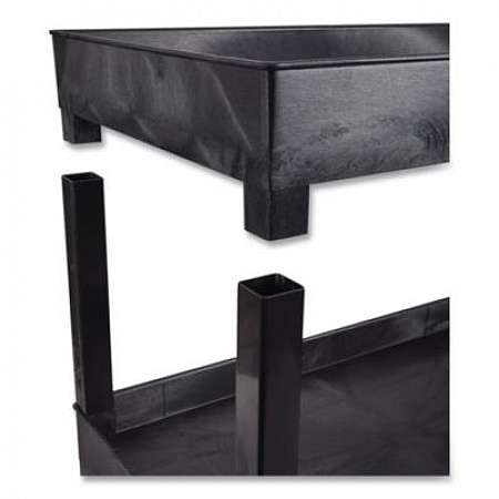 Tuffy XL Three-Shelf Utility Cart with Tub Shelves, Plastic, 300 lb Capacity, 35