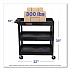 Tuffy XL Three-Shelf Utility Cart with Tub Shelves, Plastic, 300 lb Capacity, 35