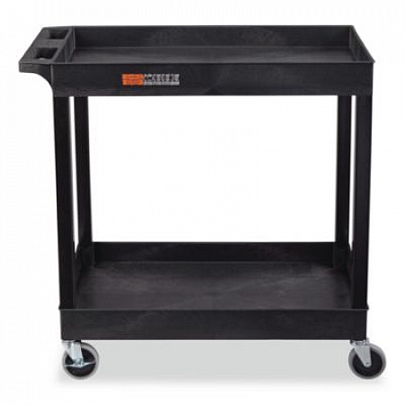 TUFFY XL Two-Shelf Heavy-Duty Multipurpose Utility Cart, Plastic, 200 lb Capacity, 35 x 18 x 34.25, Black (EC11B)