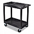 TUFFY XL Two-Shelf Heavy-Duty Multipurpose Utility Cart, Plastic, 200 lb Capacity, 35 x 18 x 34.25, Black (EC11B)