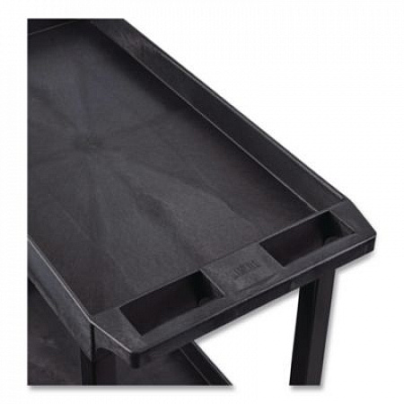 TUFFY XL Two-Shelf Heavy-Duty Multipurpose Utility Cart, Plastic, 200 lb Capacity, 35 x 18 x 34.25, Black (EC11B)
