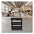 Tuffy XL Three-Shelf Utility Cart with Tub Shelves, Plastic, 300 lb Capacity, 35
