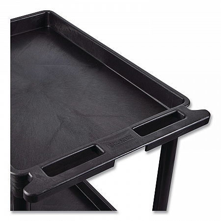 ENDURA Two-Shelf Utility Cart, Plastic, 400 lb Capacity, 32 x 24 x 37.5. Black (TC11)