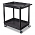 ENDURA Two-Shelf Utility Cart, Plastic, 400 lb Capacity, 32 x 24 x 37.5. Black (TC11)