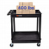 ENDURA Two-Shelf Utility Cart, Plastic, 400 lb Capacity, 32 x 24 x 37.5. Black (TC11)