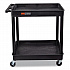 ENDURA Two-Shelf Utility Cart, Plastic, 400 lb Capacity, 32 x 24 x 37.5. Black (TC11)