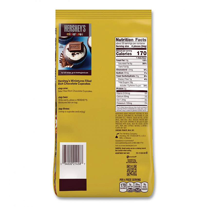 Chocolate Miniatures Party Pack Assortment, 35.9 oz Bag, 2 Bags/Carton (24600403)