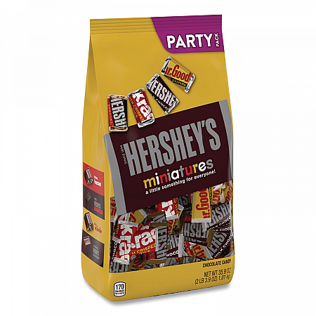 Chocolate Miniatures Party Pack Assortment, 35.9 oz Bag, 2 Bags/Carton (24600403)