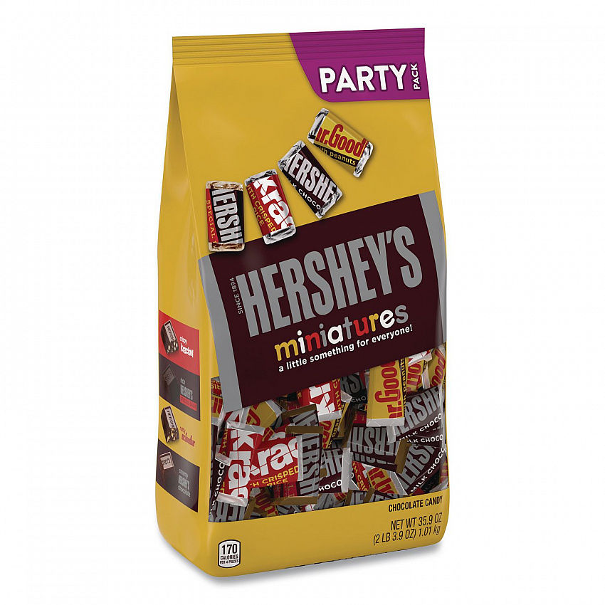Chocolate Miniatures Party Pack Assortment, 35.9 oz Bag, 2 Bags/Carton (24600403)